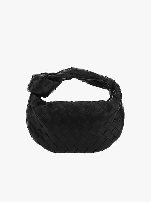 Woven Lattice Vegan Leather Mini Bag with Stainless Steel Hardware