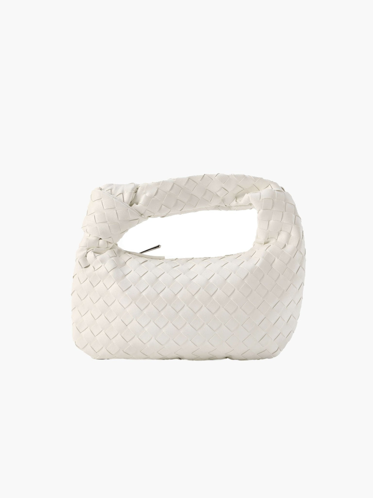 Woven Lattice Vegan Leather Mini Bag with Stainless Steel Hardware