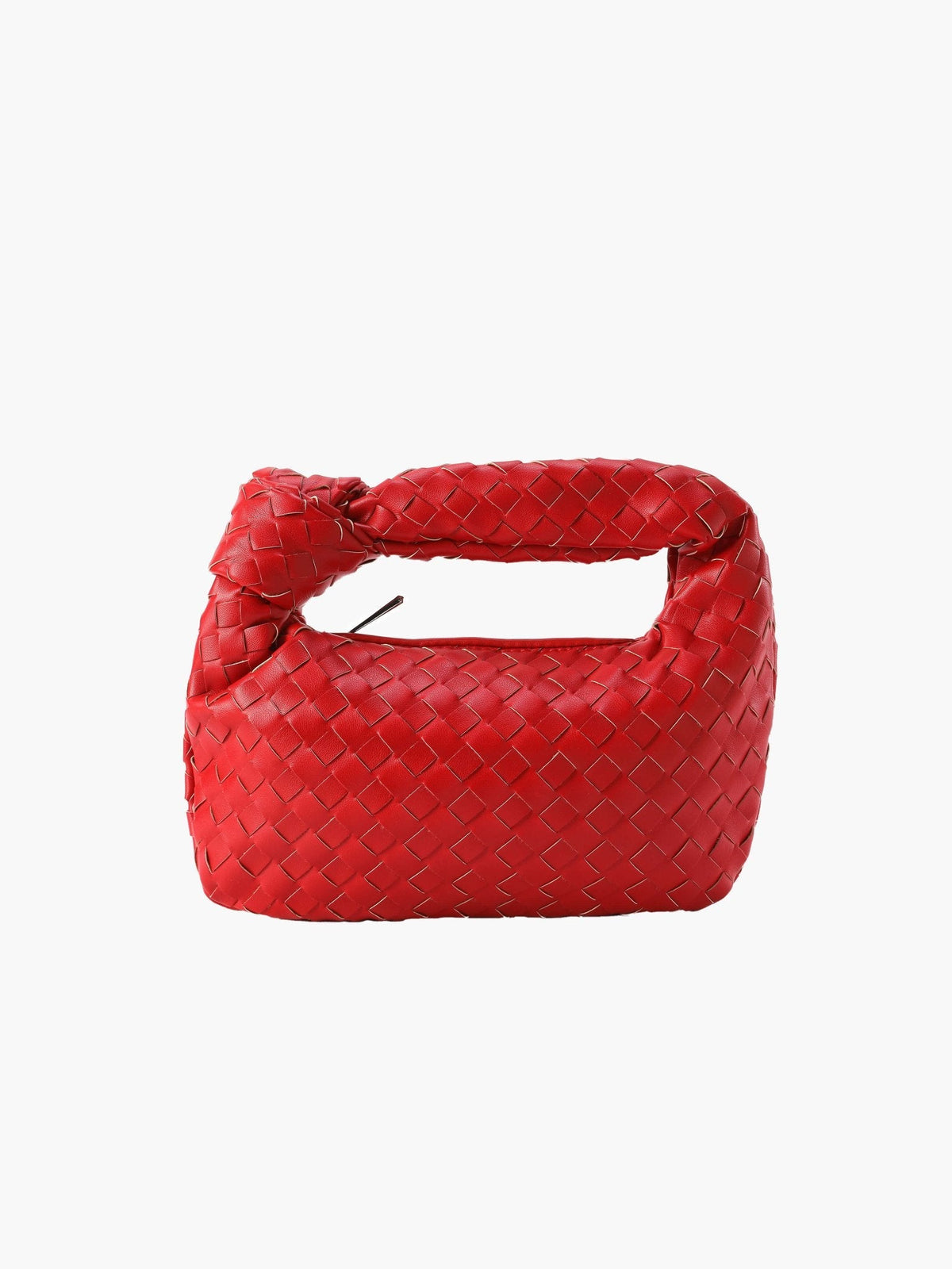 Woven Lattice Vegan Leather Mini Bag with Stainless Steel Hardware