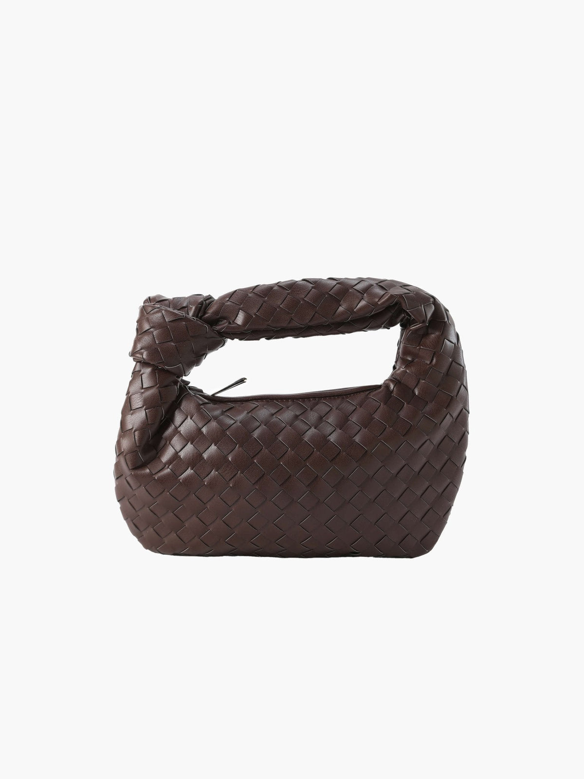 Woven Lattice Vegan Leather Mini Bag with Stainless Steel Hardware