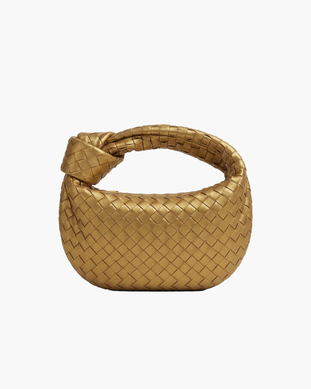 Woven Lattice Vegan Leather Mini Bag with Stainless Steel Hardware
