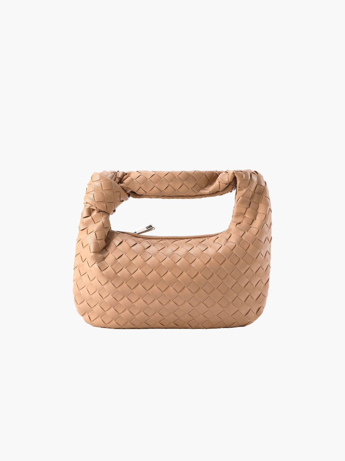 Woven Lattice Vegan Leather Mini Bag with Stainless Steel Hardware