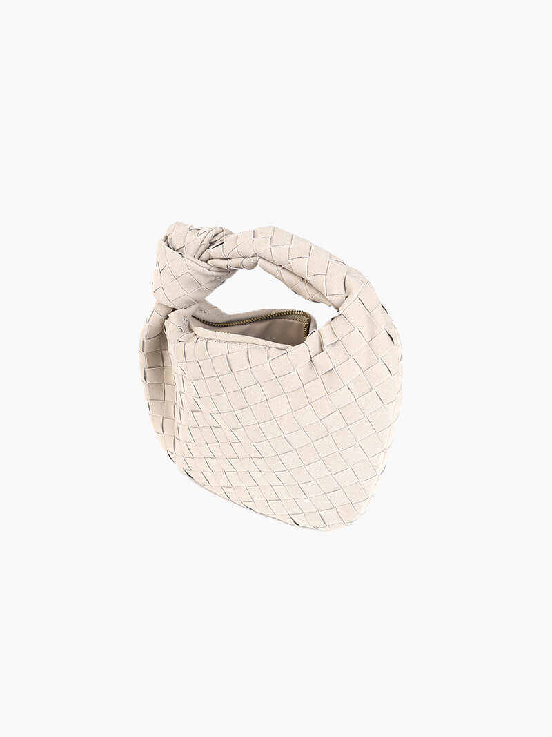 Woven Faux Suede Mini Handbag with Knot Closure – view 6