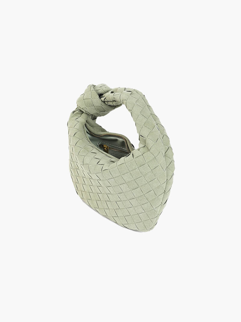 Woven Faux Suede Mini Handbag with Knot Closure – view 5