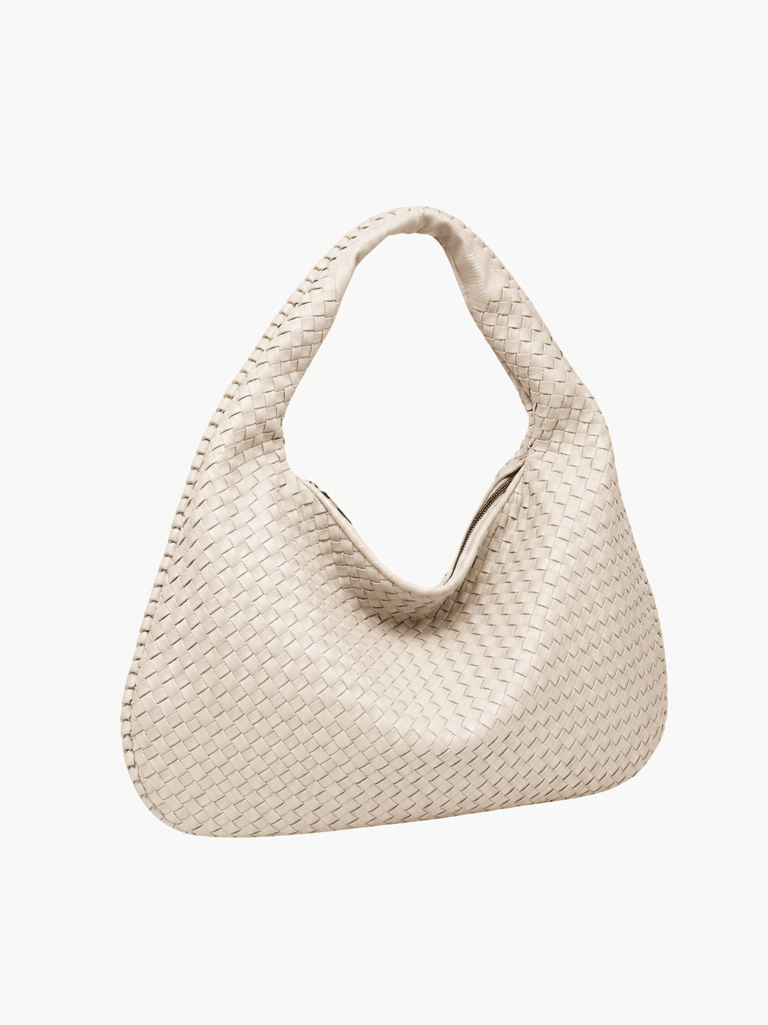 Woven Lattice Vegan Leather XL Structured Satchel Bag