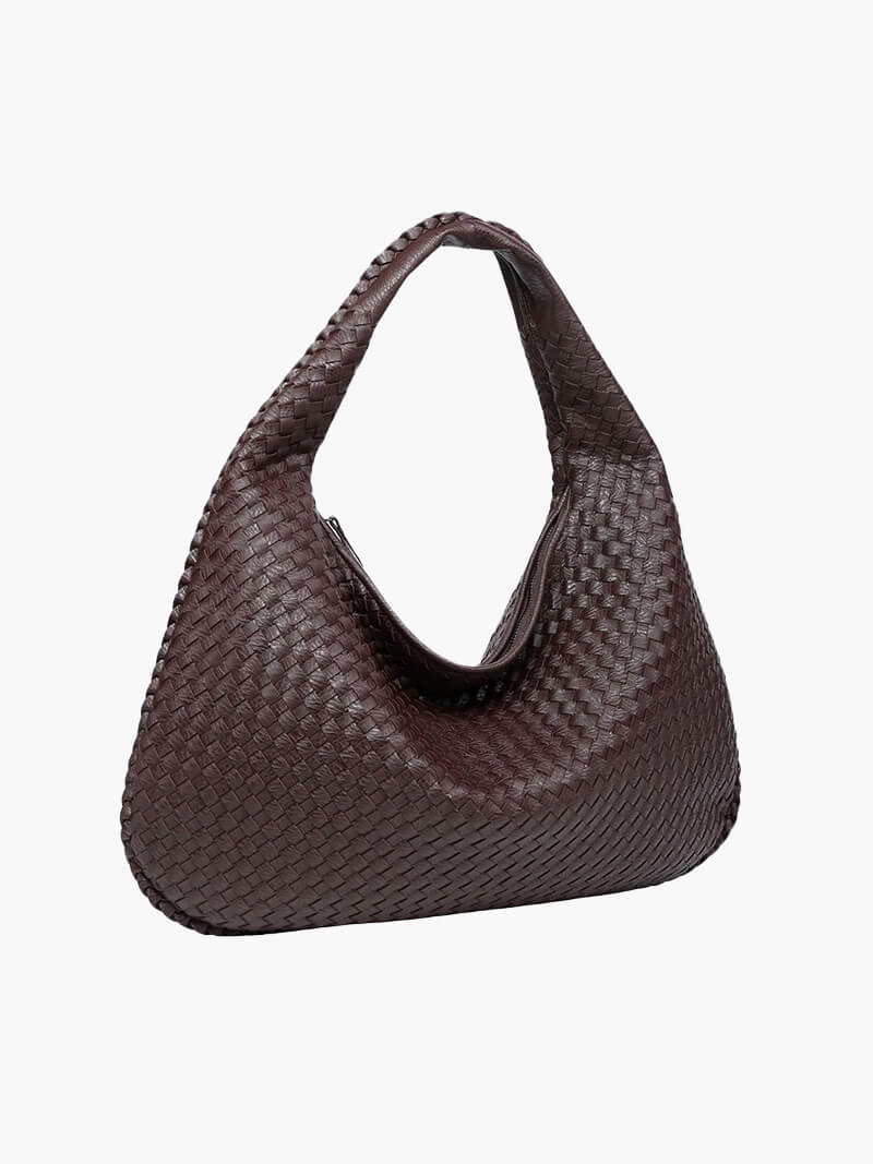 Woven Lattice Vegan Leather XL Structured Satchel Bag – view 13