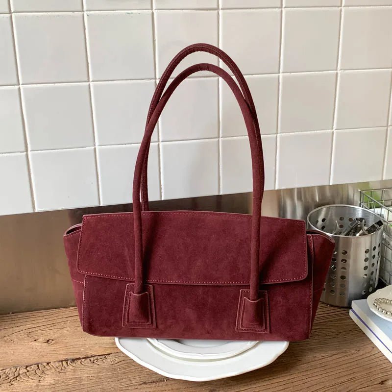 Yara Sequined Faux Suede Tote Bag with Hasp Closure – view 6