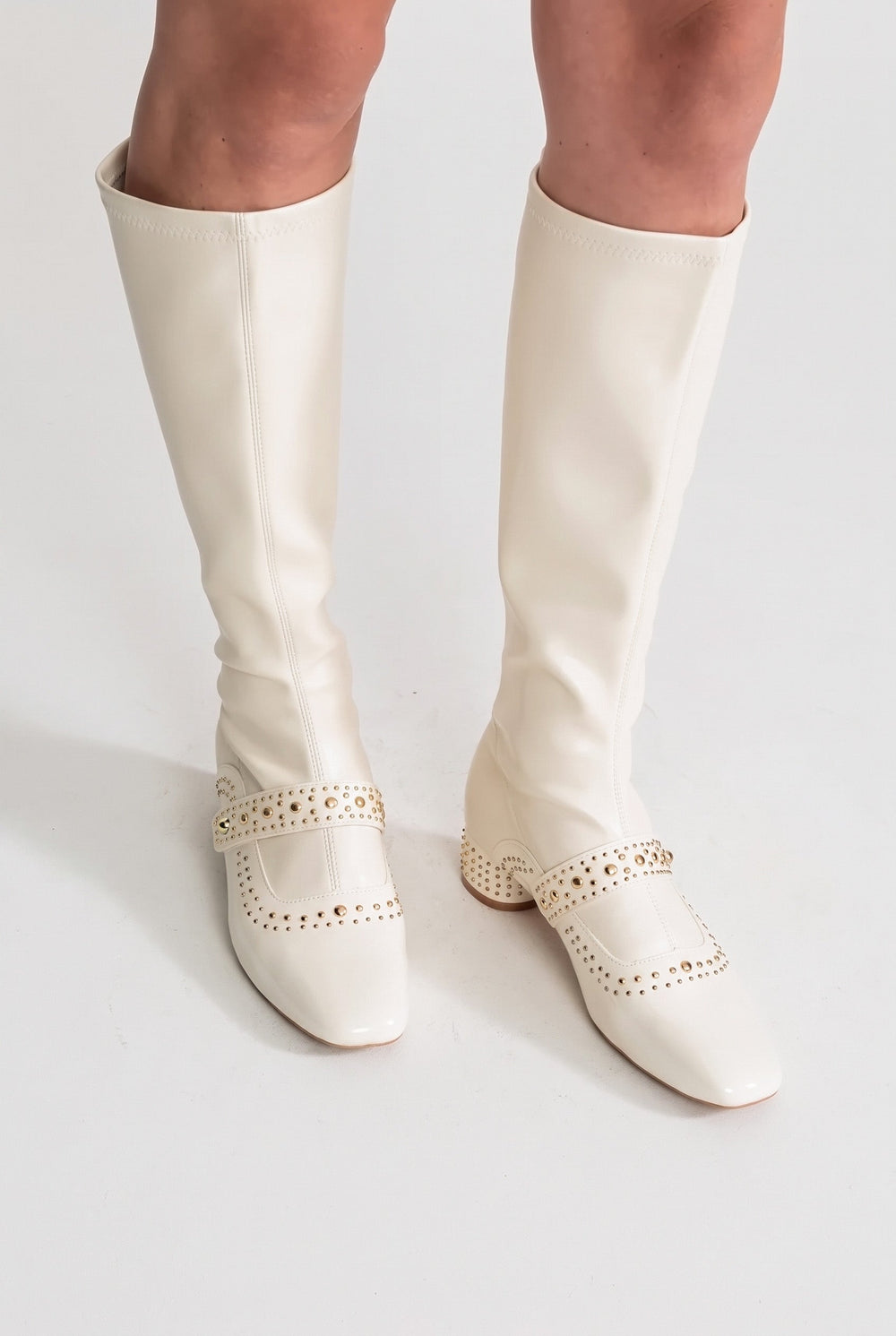 Studded Knee-High Boots